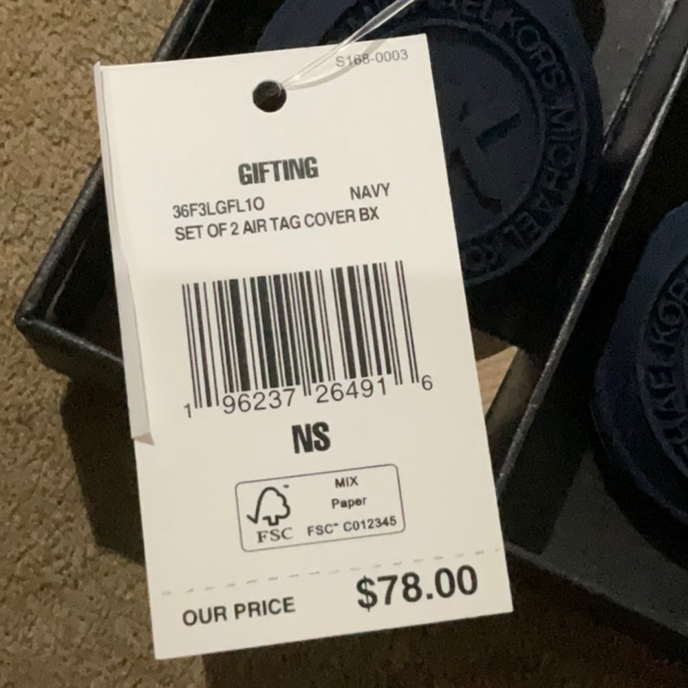 Michael Kors Blue Set of 2 Air Tag Cover - Picture 5 of 6